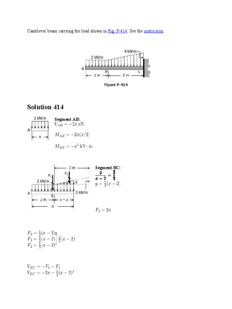 Cantilever Beam Load Analysis | PDF