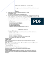 National Income and Related Aggregates: Important Formulae