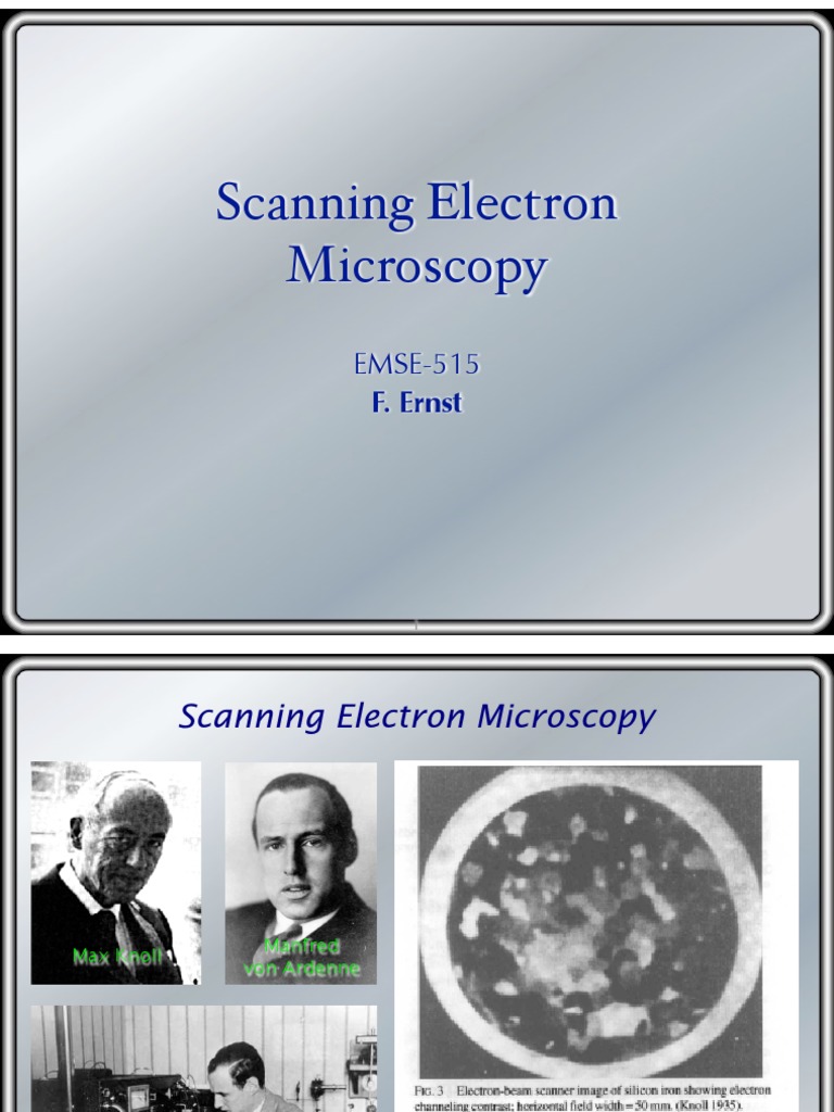 Scanning Electron Microscopy Guide | PDF | Scanning Electron Microscope ...
