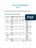 Arquitectura de Computadores, Taller 1 PDF