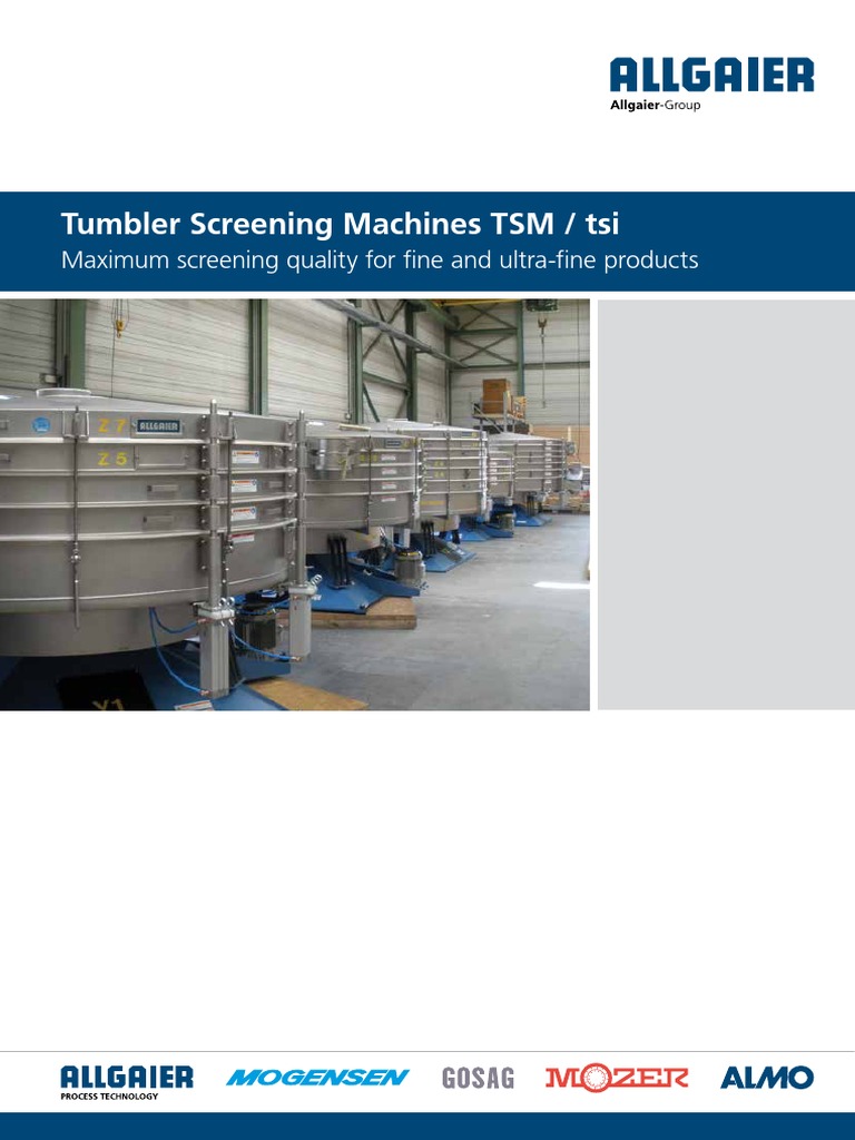 Allgaier Tumbler Screening Machines Guide | PDF | Materials | Chemistry