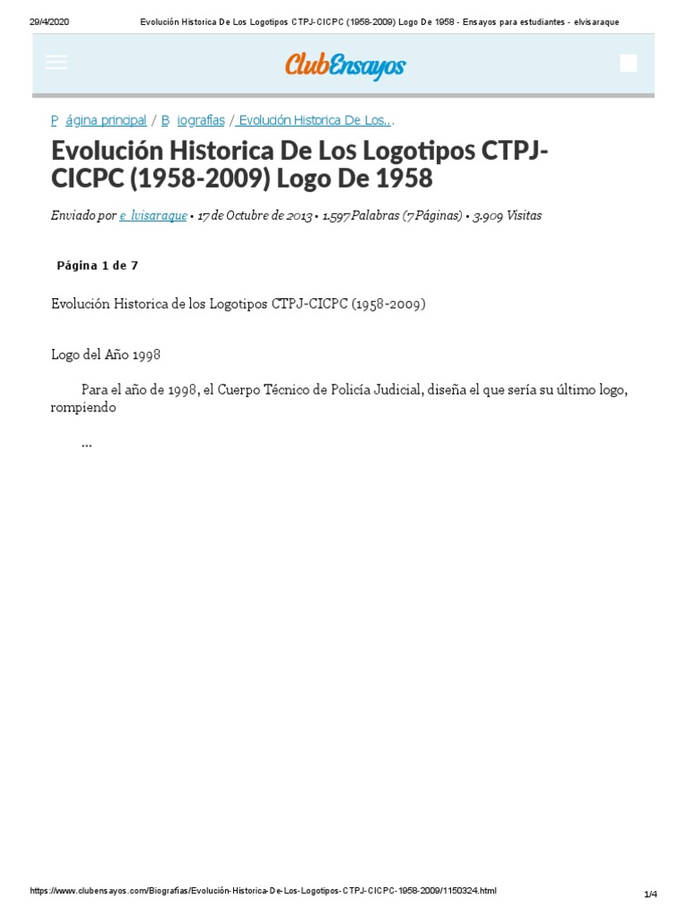 Evolución Historica de Los Logotipos CTPJ-CICPC (1958-2009) Logo de ...