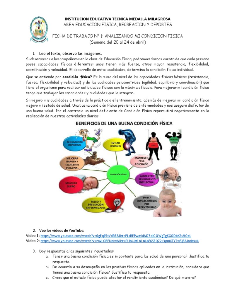 Ficha La Condicion Fisica 9 PDF | PDF | Educación Física | Cognición