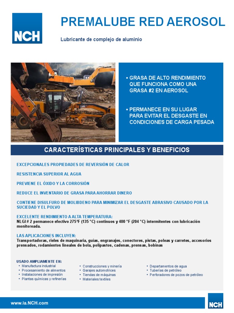 NCH Lub La Premalube Red Aerosol 2017 PDF