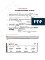 Activities: Week # 9: Word Formation