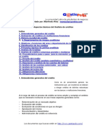 Documento Aportado Por: Manfredo Añez Aspectos Básicos Del Análisis de Créditos Indice