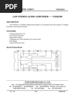 2.4W Stereo Audio Amplifier - Yd2025H: Youda Integrated Circuit