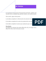 Planilla de Excel de Presupuesto de Ventas