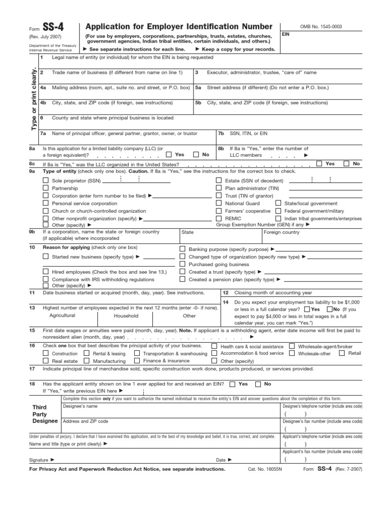 Fss 4 PDF Limited Liability Company Withholding Tax