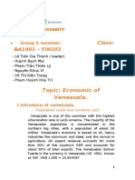 Class: BA1401 - FIN201: Topic: Economic of Venezuela