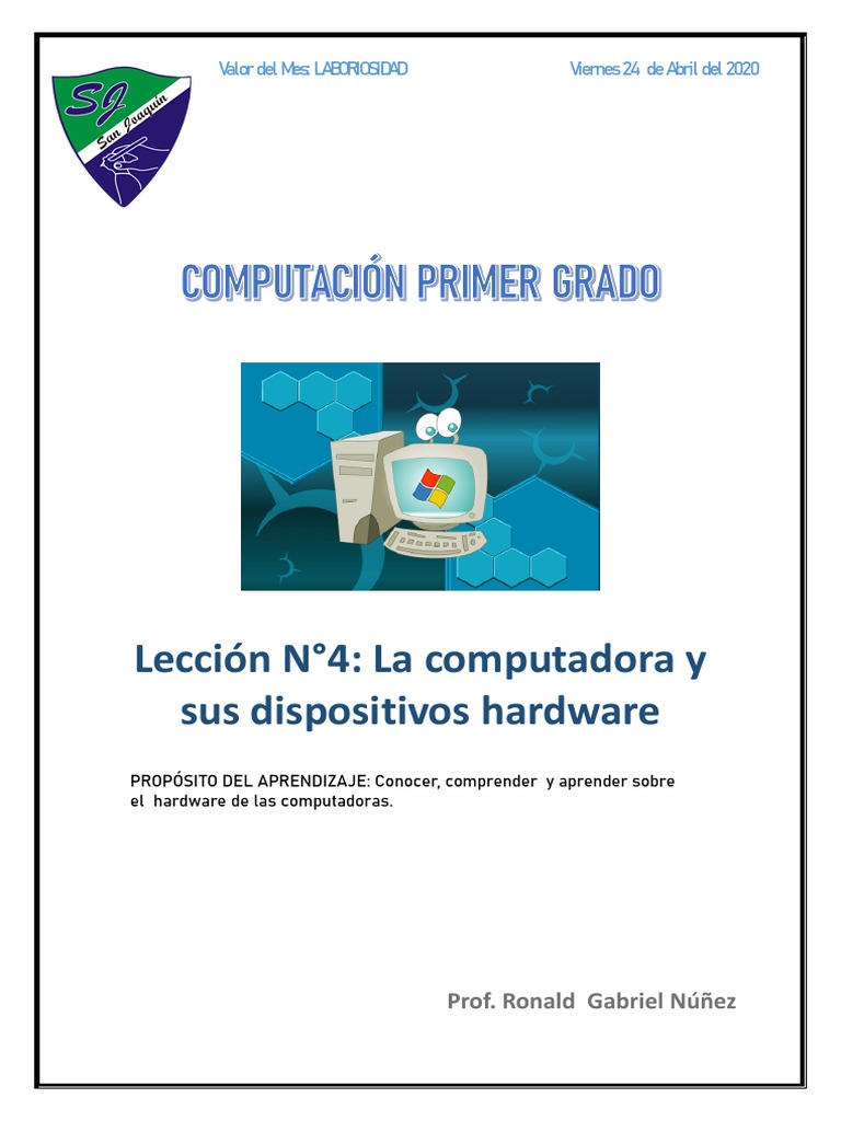 Actividad N 4 De Computación 1er Grado De Primaria Pdf