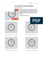Telling Time by 5 Minute Intervals Worksheet