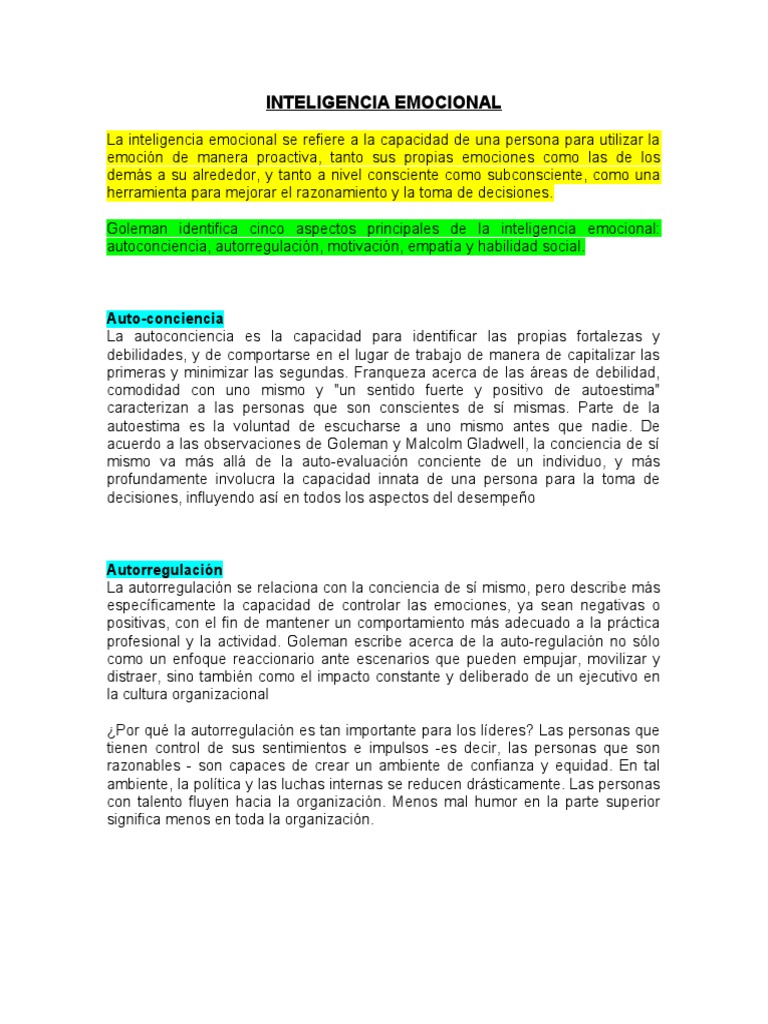 Claves de la Inteligencia Emocional | PDF | Las emociones ...