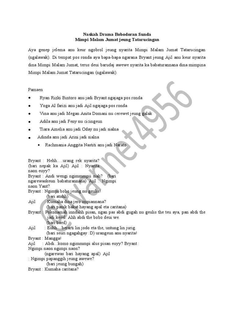 Naskah Drama Bobodoran Sunda