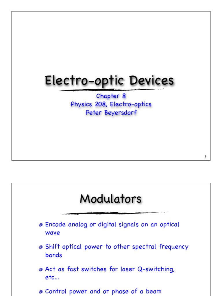 Electro-Optic Device Overview | PDF | Laser | Resonance