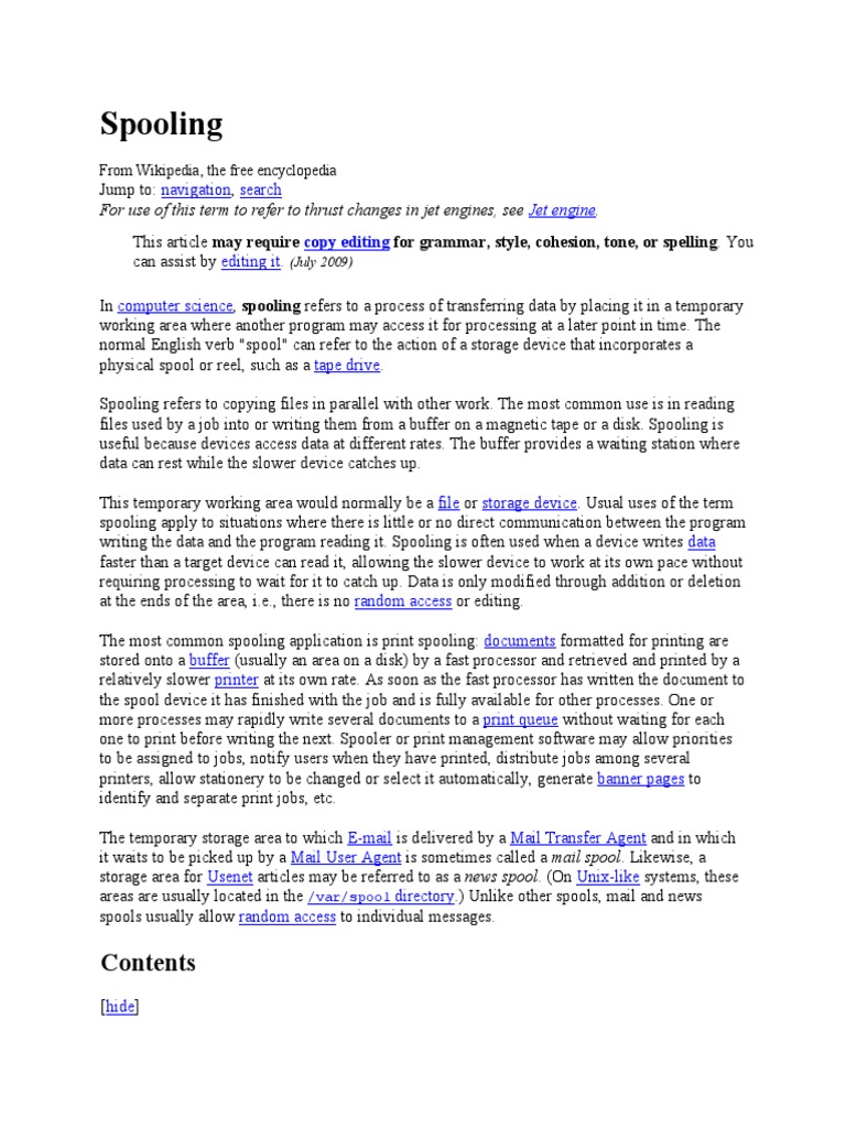 Spooling | PDF | Computer Architecture | Computer Science