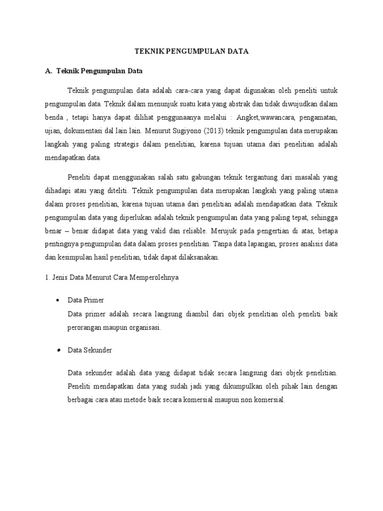 Pengumpulan Data Pdf