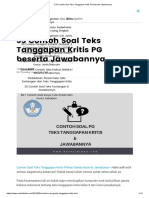 33 Contoh Soal Teks Tanggapan Kritis PG Beserta Jawabannya PDF