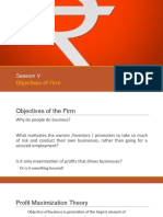 Objectives of Firm: Session V