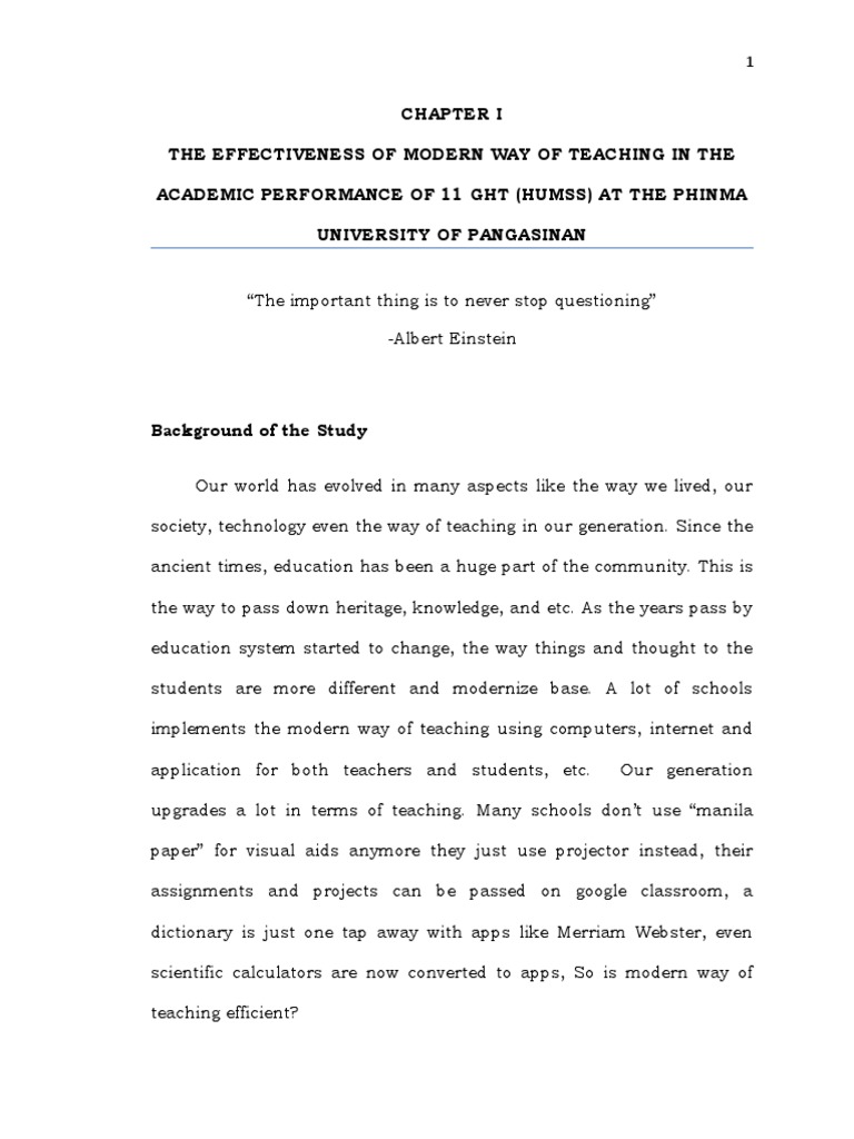 Modern Teaching's Impact on HUMSS Students | PDF | Educational ...
