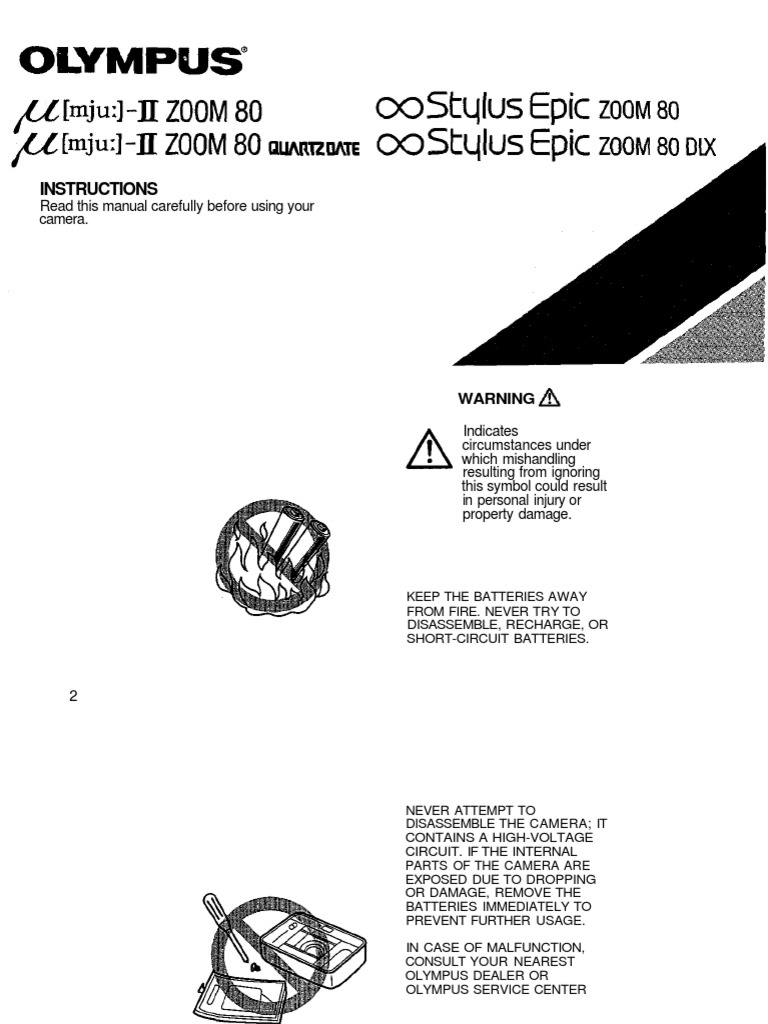 Olympus Mju Zoom 105 Manual | PDF | Flash (Photography) | Autofocus