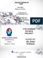 Calculator Made On Python: A Project Report On Topic