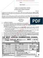 Waec Physics November 2011 Paper 2 Objective and Essay PDF