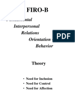 Firo-B: Fundamental Interpersonal Relations Orientation - Behavior