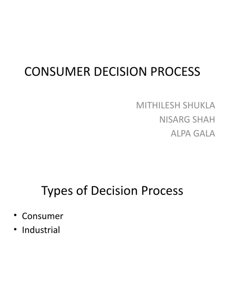 Consumer Decision Process Overview | PDF