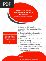 Legal Issues in Community Health Nursing