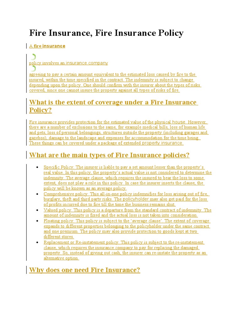 Fire Insurance 1
