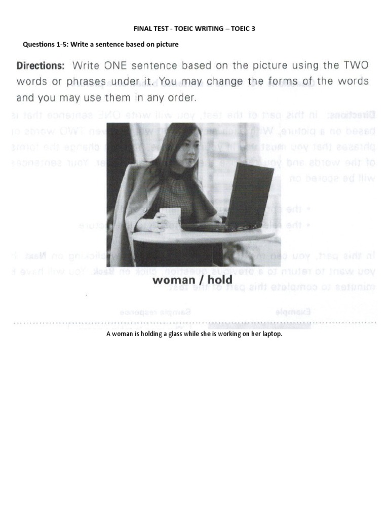 TOEIC Writing Test Practice Guide | PDF | Career & Growth