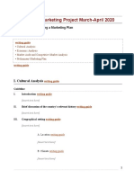 International Marketing Project March-April 2020: A Guide For Developing A Marketing Plan