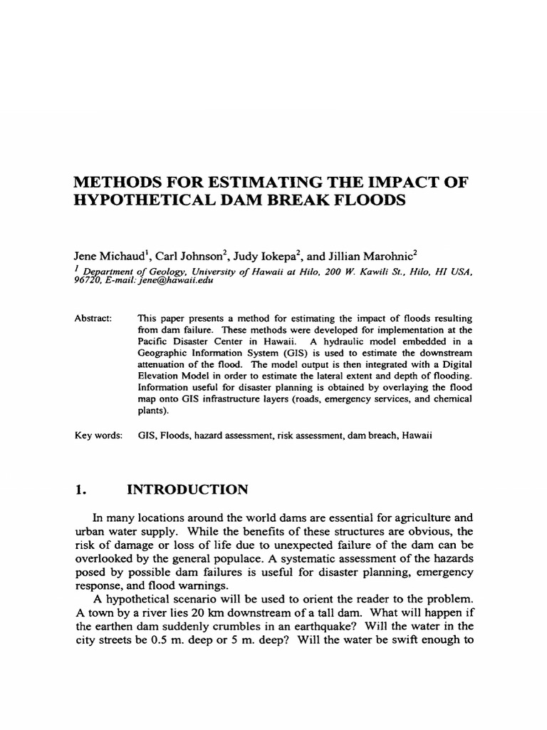 Dam Break Flood Impact Analysis | PDF | Flood | Geographic Information ...