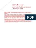 China Economy: China's Economic Profile, The Chinese Economy, Economy of China