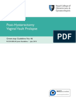 Post-Hysterectomy Vaginal Vault Prolapse: Green-Top Guideline No. 46