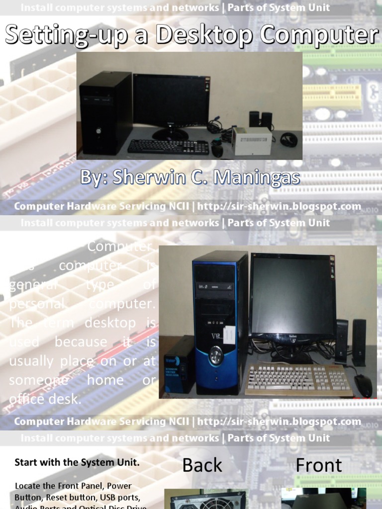 Setup A Desktop Computer | PDF | Ac Power Plugs And Sockets | Computer ...