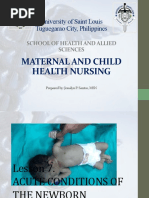 University of Saint Louis Tuguegarao City, Philippines: Maternal and Child Health Nursing