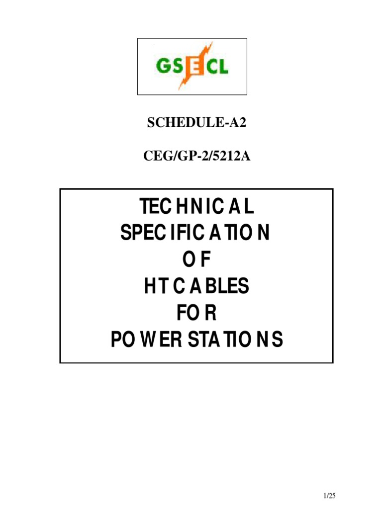 Technical Specs for HT Power Cables | PDF | Insulator (Electricity) | Wire
