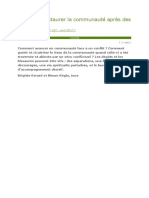 Comment Restaurer La Communauté Après Des Conflits: (Publié Dans Le Cahier N° 107 - Avril 2017)