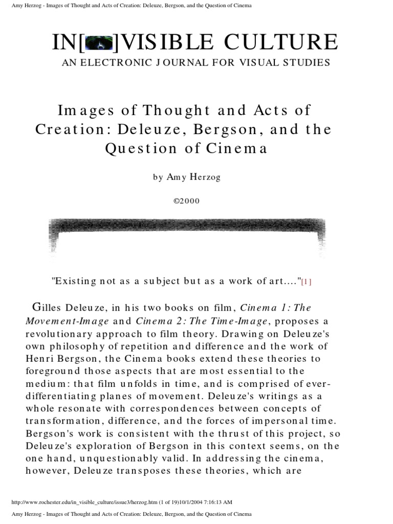 Invisible Culture Deleuze | PDF