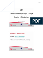 Leadership, Complexity & Change