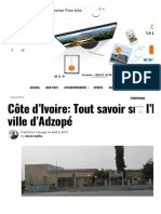Côte D'ivoire - Tout Savoir Sur L'histoire de La Ville D'adzopé