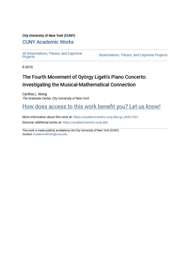 The Fourth Movement Of Gyorgy Ligetis Piano Concerto Investigat Fractal Chaos Theory