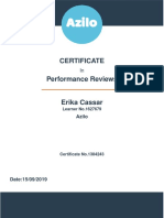 Performance Reviews - Certificate PDF