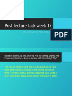 Post Lecture Task Week 17: Lim Jun Hong, Nik Nur Fariha, Reshantini