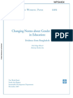 Changing Norms About Gender Inequality in Education:: P R W P 4404
