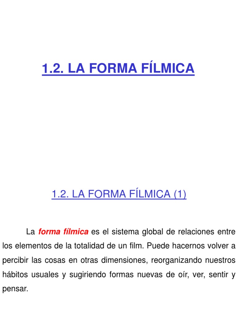 Análisis de la Forma Fílmica | PDF | Estudios de idiomas extranjeros
