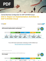 Unit 2: Impact On Implementation Activities For SAP S/4HANA Cloud