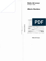 Alberto Giordano Modos Del Ensayo de Borges A Piglia PDF